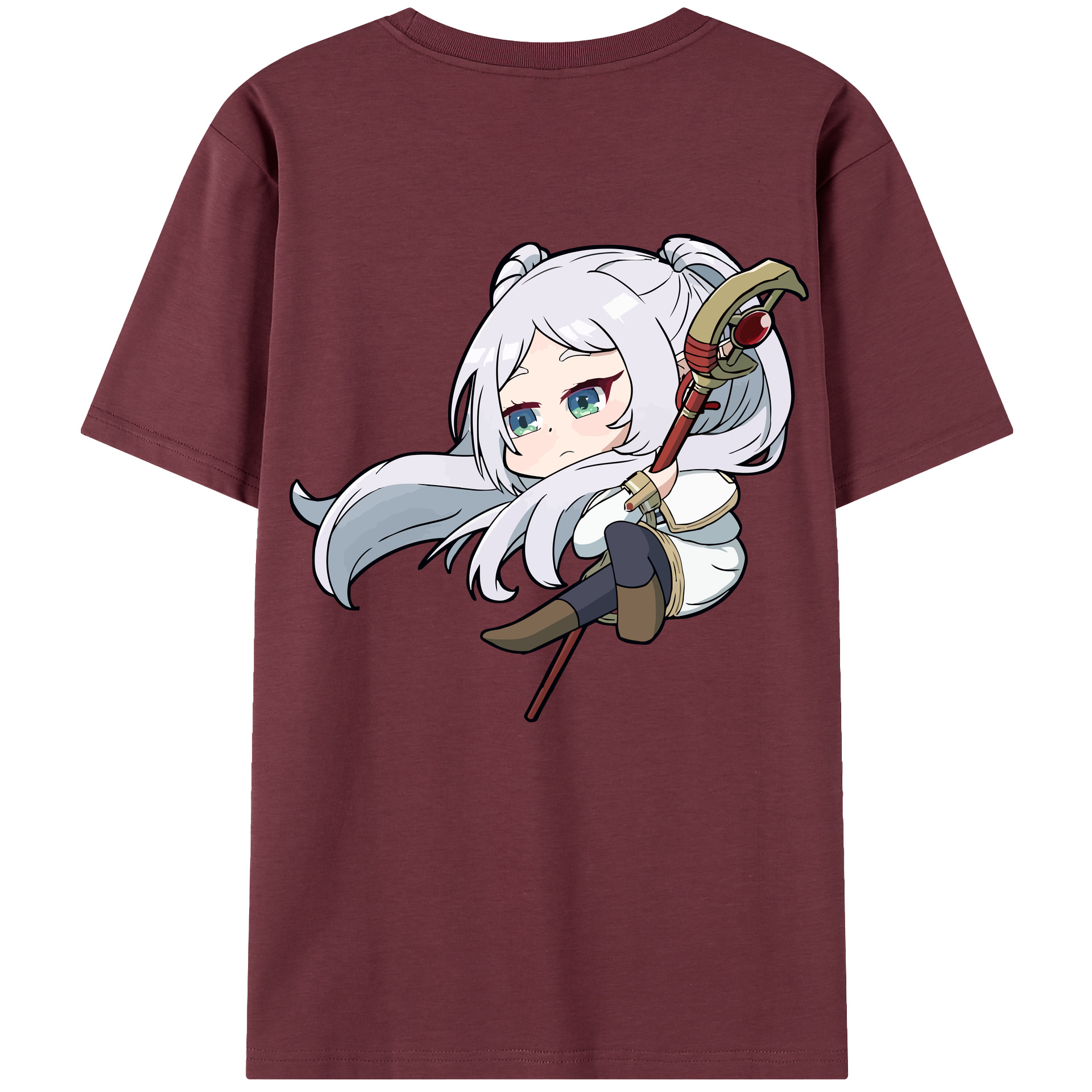 （画像用） 葬送のフリーレン Frieren 綿100％半袖Tシャツ（背面プリント）